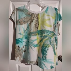 Jaclyn Smith tropical sheer front top